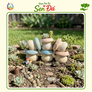 Chậu Gốm Mini Hình Nấm