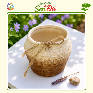 Chậu Gốm Mini Hình Giỏ Nơ
