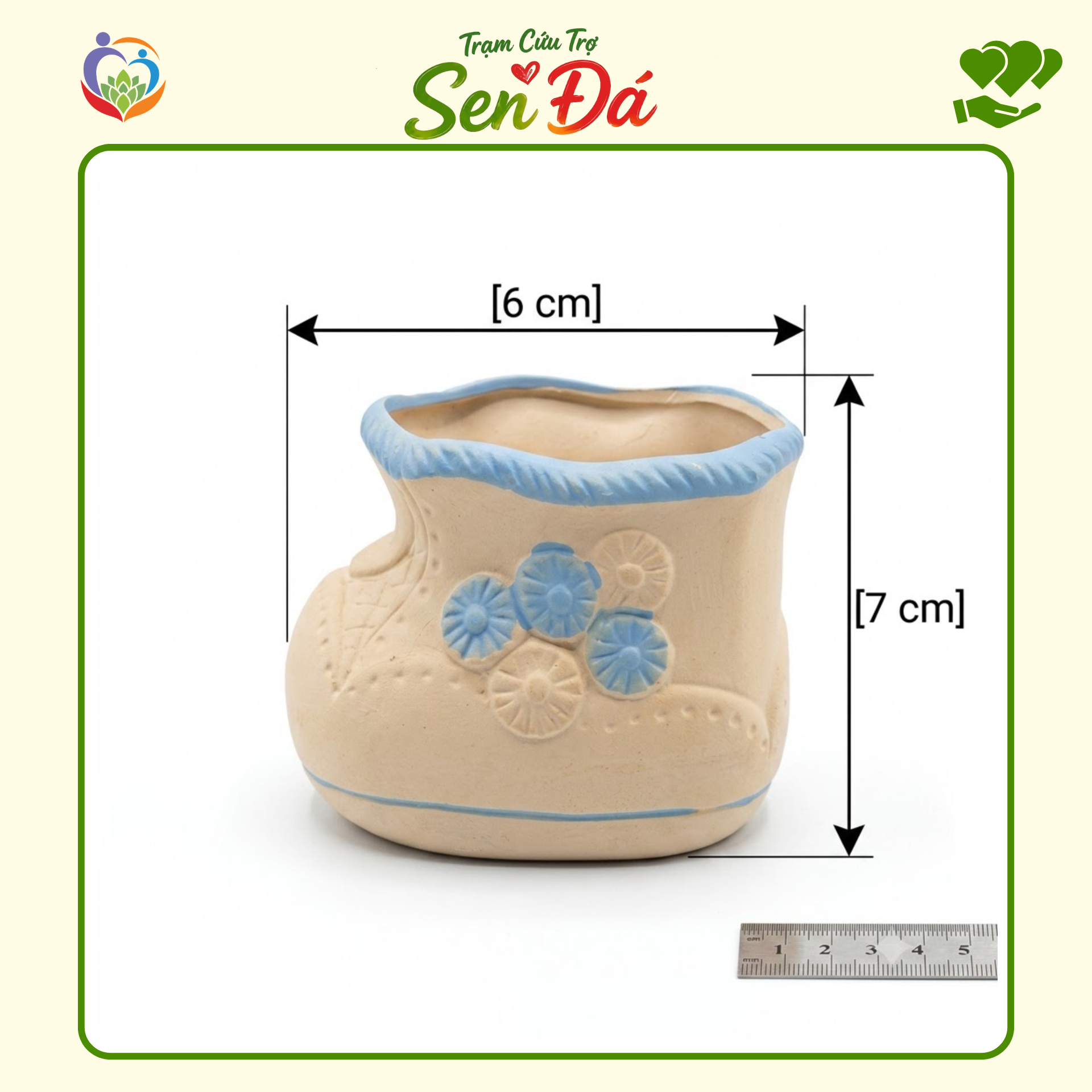 Chậu Gốm Mini Hình Giày