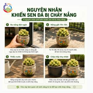 Nguyên nhân sen đá bị cháy nắng?