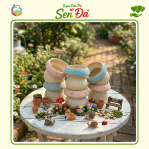 Chậu Gốm Mini Hình Nấm