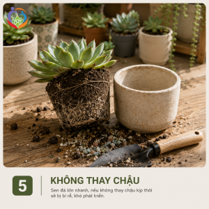 Sai lầm 5: Không thay chậu