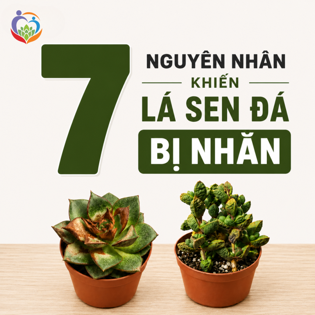 7 nguyên nhân khiến lá sen đá bị nhăn