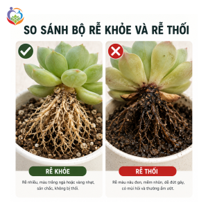 Phân biệt bộ rễ khỏe và bộ rễ thối