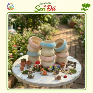 Chậu Gốm Mini Hình Nấm